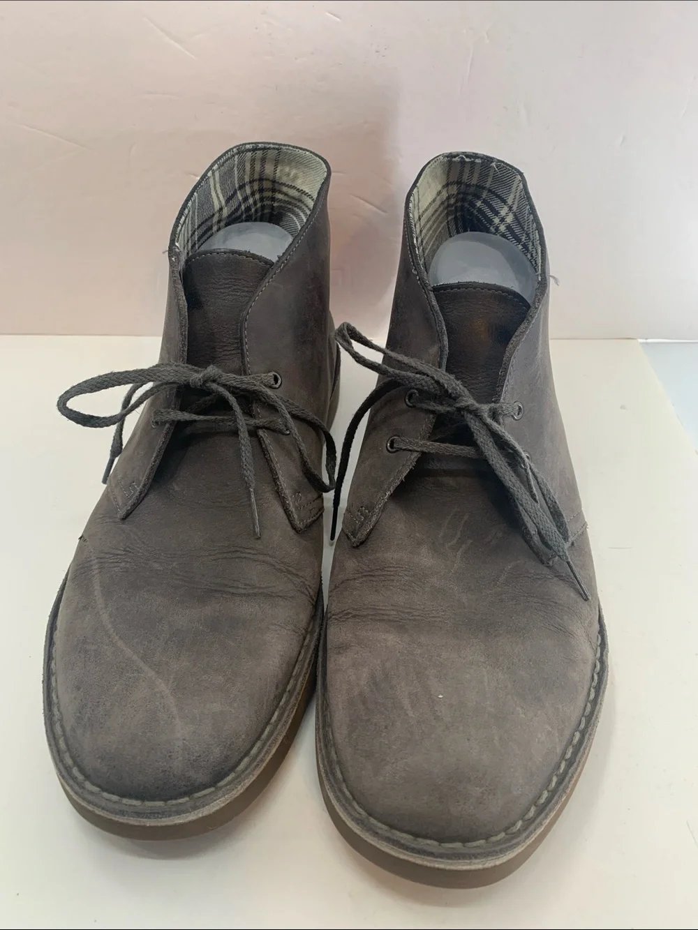 Clarks Collection Men's Grey Leather Chukka Boots- 11.5